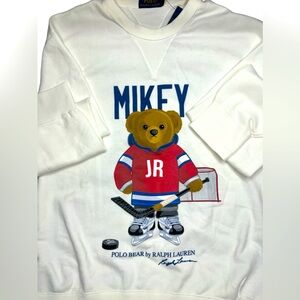Polo Ralph Lauren Polo Bear Mikey Jr Men’s L Sweatshirt Hockey SUPER RARE